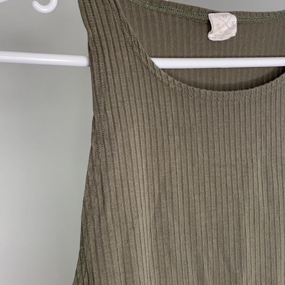 Urban Planet Green Ribbed Comfy Tank Top - Picture 4 of 5